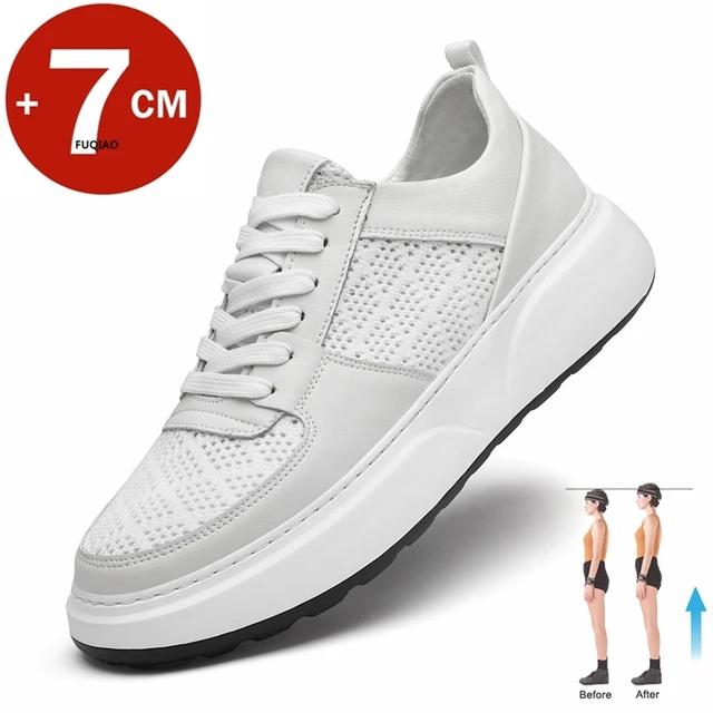 Man Sneakers Hidden Heels Elevator Shoes Breathable Heightening Shoes For Men Increase Insole 7CM Lift Sports Casual Taller Shoe