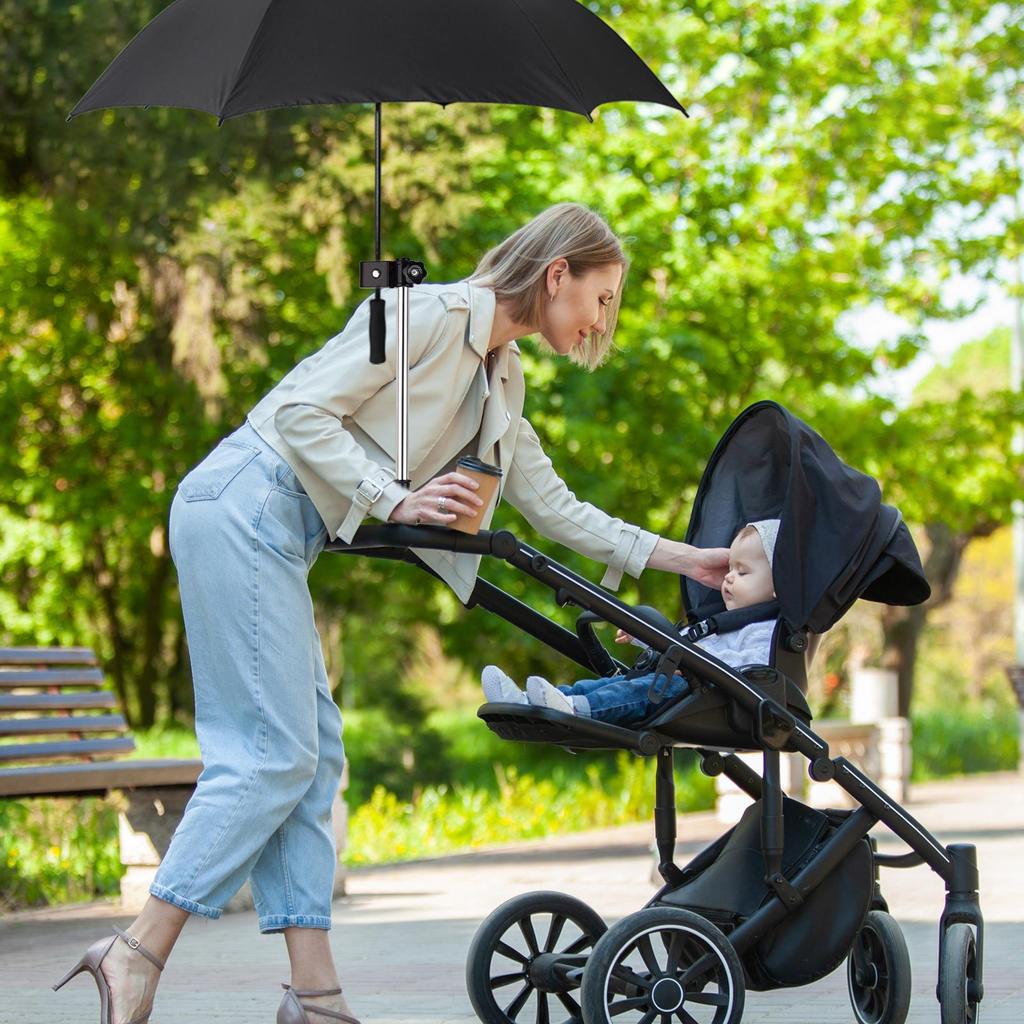 Bicycle Stroller Chair Umbrella Bar Holder Mount Stand Wheelchair Umbrella Connector rotation Bracket Rain Gear Tool Outdoor