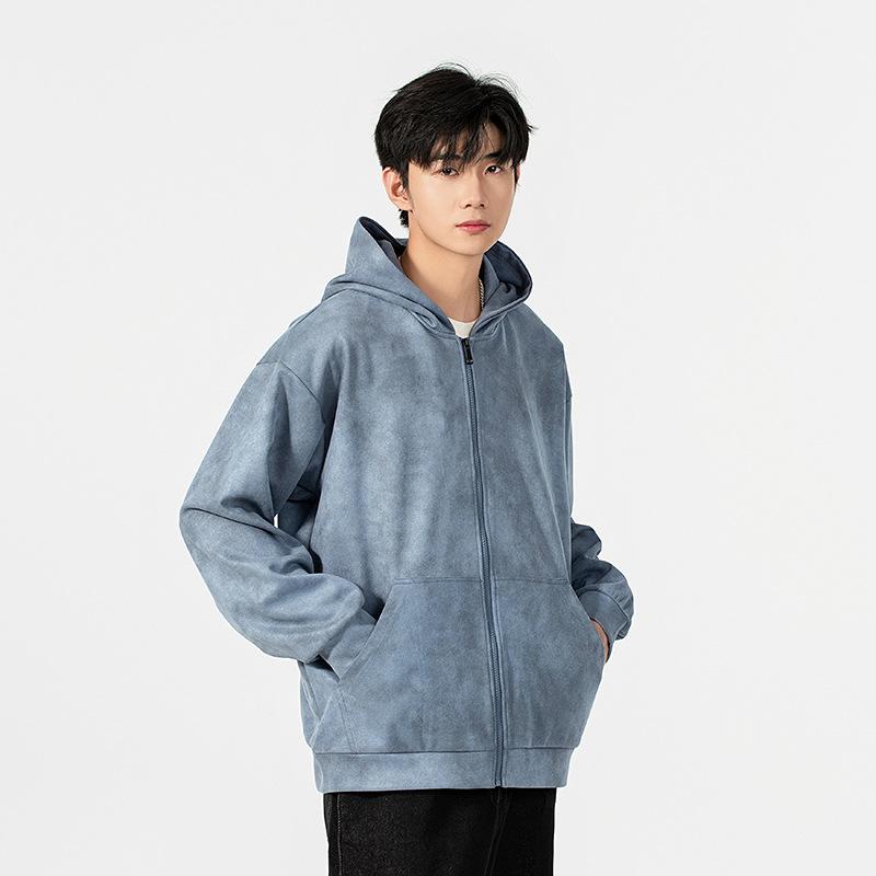 American Vintage Sweater Men's Hooded Spring and Autumn Loose Teen Student Cardigan Top Jacket