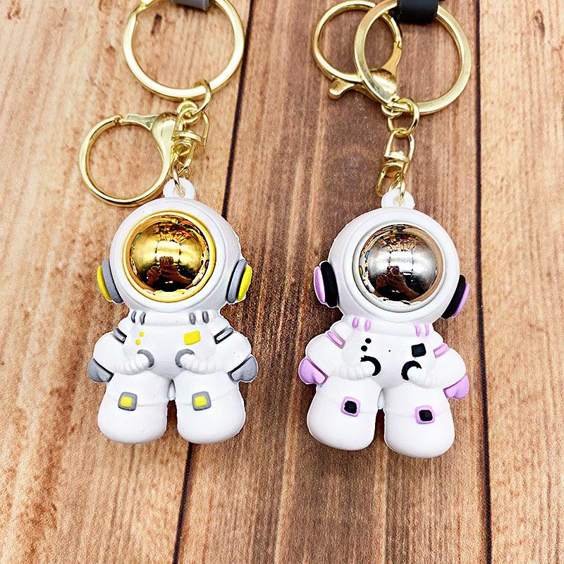 Cartoon Colorful Astronaut Keychain Pendant Ins Couple Car Schoolbag Pendant Doll Silicone Pendant