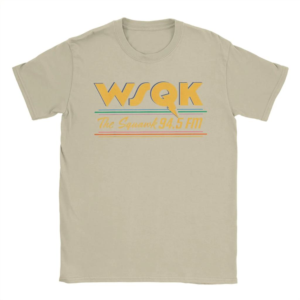 Harajuku TShirt Summer Season 5 WSQK The Squawk 945 FM Retro Logo Novelty TShirts Cotton Casual Plus Size Tee Shirt for Men