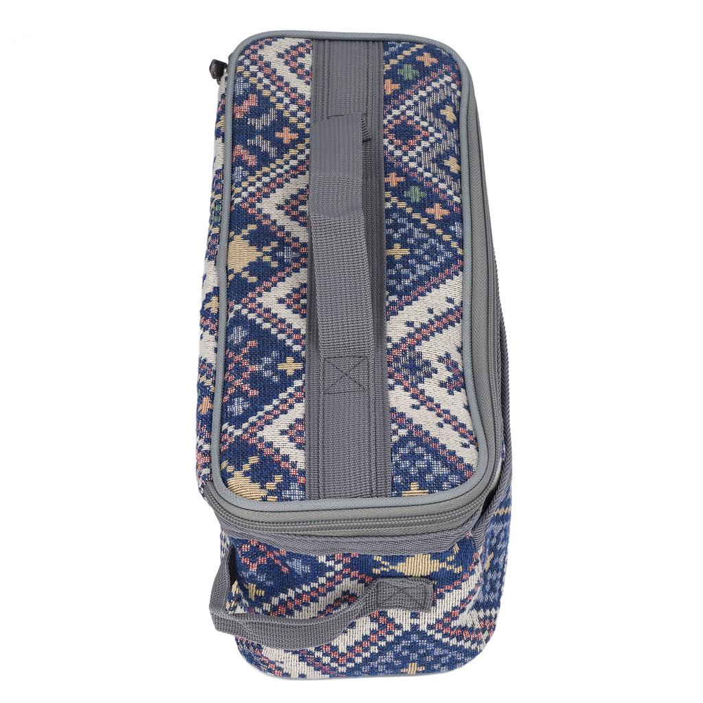 Camping Utensils Storage Bag Large Capacity Detachable Double   National   Tableware Bag with Handle for Outdoor