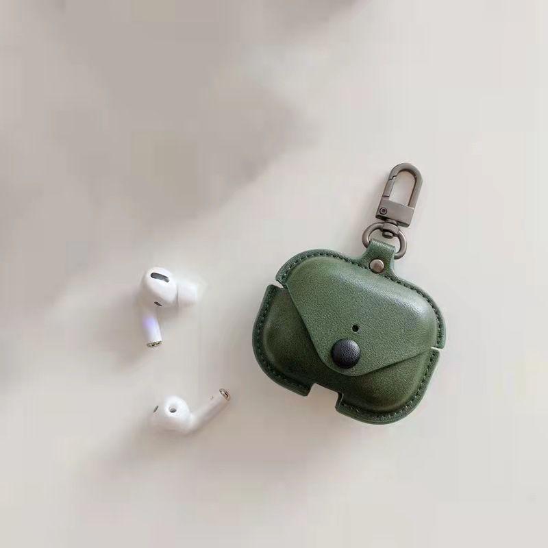 

AirPods Pro Leather Case for Apple Three Generations Earphone Case Protective Case Por2 Earphone Case Airpod3 Case Green AirPods Pro