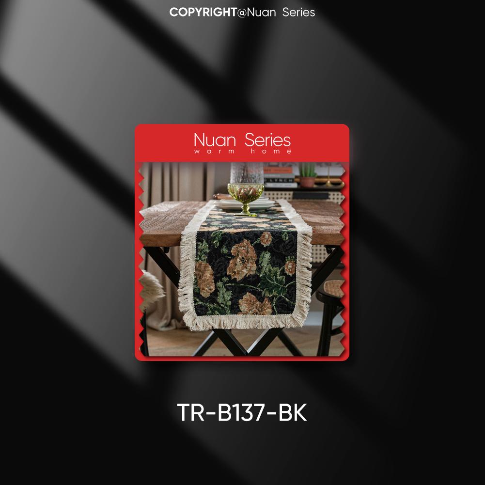 1 Stück Nuan Serie Modische Kunst bedruckte Tischflagge mit Quastenkante Weicher Tischläufer für für Esstischdeko Küche für Heimtisch Heimdeko