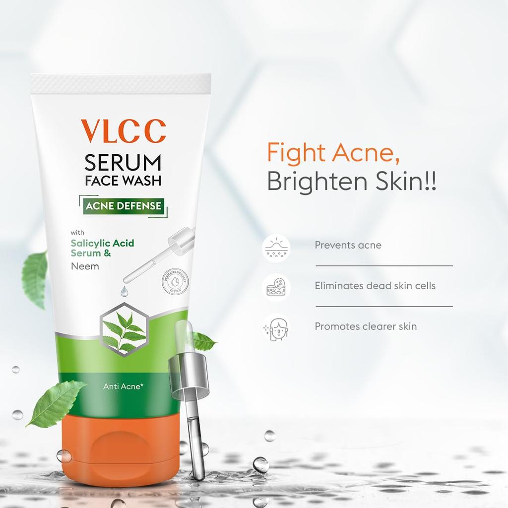 VLCC Serum Facewash 100 Ml With Salicylic Acid And Neem For Deep Cleansing And Clear Skin Face Wash For Daily Use