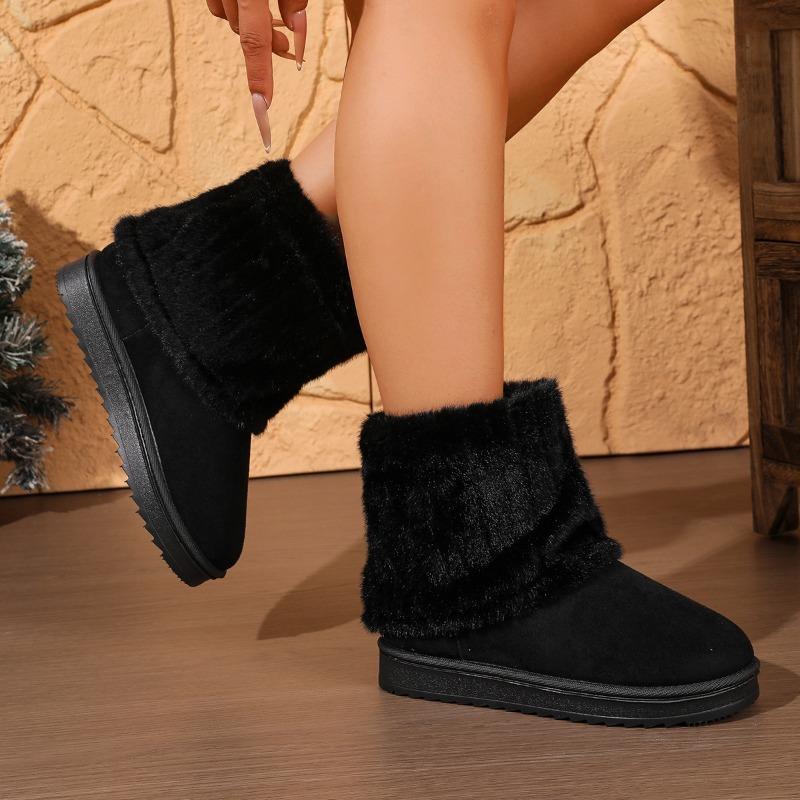 Women's Large Size Fall Casual Comfortable Fashion Fuzzy Boots.