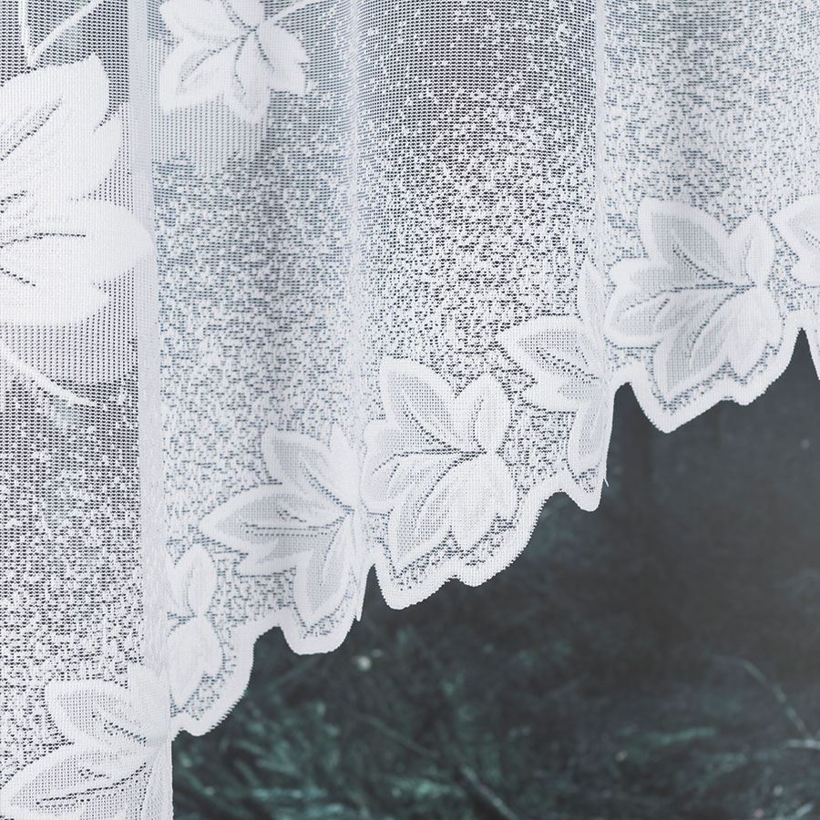 Bożena - Ready-Made Jacquard Curtain With A Cut At The Bottom - 300X160 Cm - White