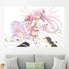 Kawaii Pink Magical Girl Anime Tapestry Cute Manga Girls Wing Portrait Wall Hanging Aesthetic Dorm Bedroom Background Decor