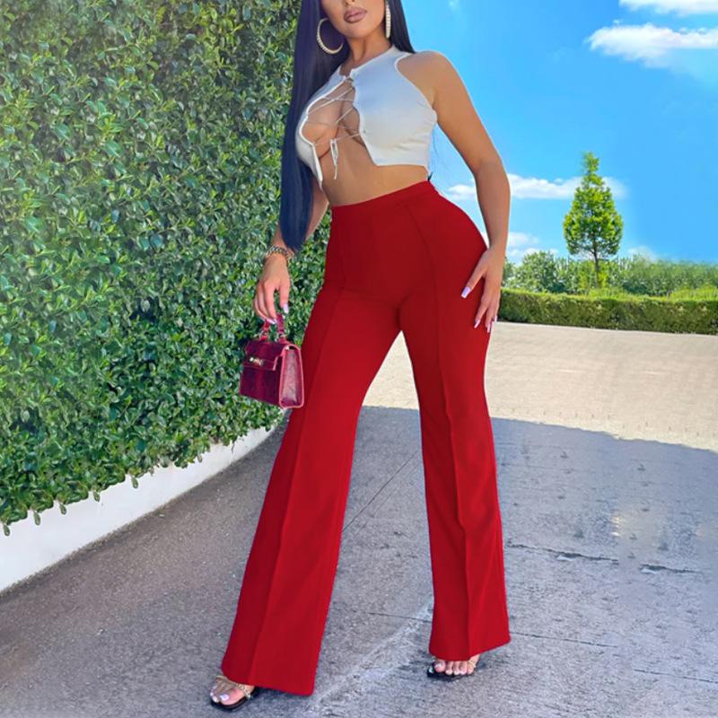 2024 Trendy Casual Flared Trousers: Versatile, Fashionable Wide-Leg Pants for a Chic Commute