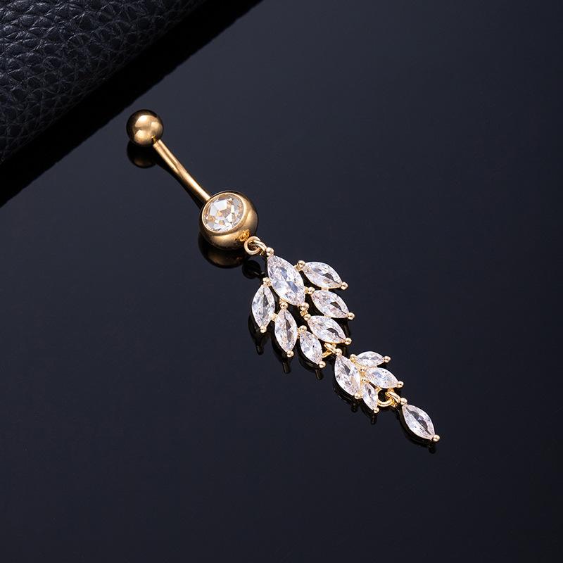 Piercing per Ombelico Microstone Chiodi per Ombelico Vento Farfalla Amore Anello per Ombelico Stella Luna Fiore Femminile Fibbia per Ombelico