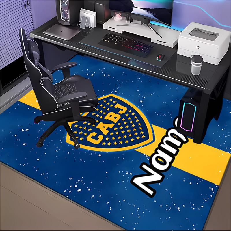 Custom Name Juniors FC Emblem Rug Game Carpet, Floor Mat for Bedroom Living Room Entryway Rug, Home Decor Idea Gift for Christmas birthday