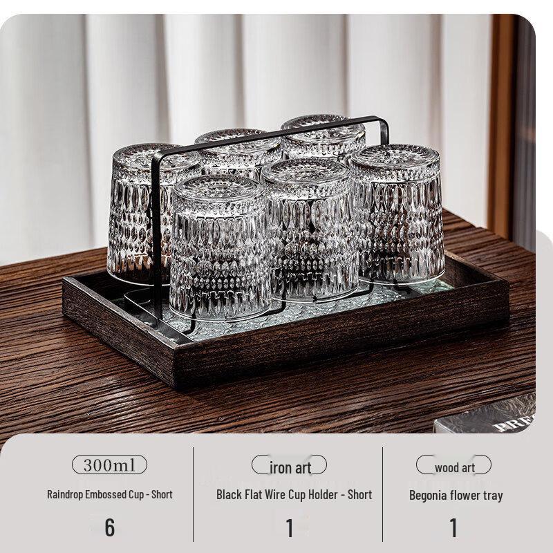 Qiwei Embossed Drinking Glass