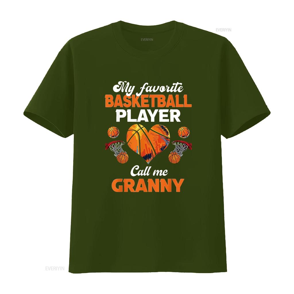 Womens My Favorite Basketball Player Calls Me Granny T Shirt Black 2XL vintage Washed Slightly Versatile Casual