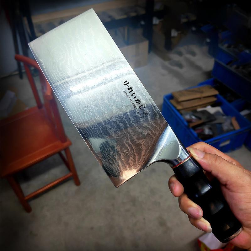 7.7 Inch Slicing Knife 67-layers Damascus Steel Blade Ebony Handle Chef Cleaver Meat Cutting Vegetables Kitchen Knives Messer