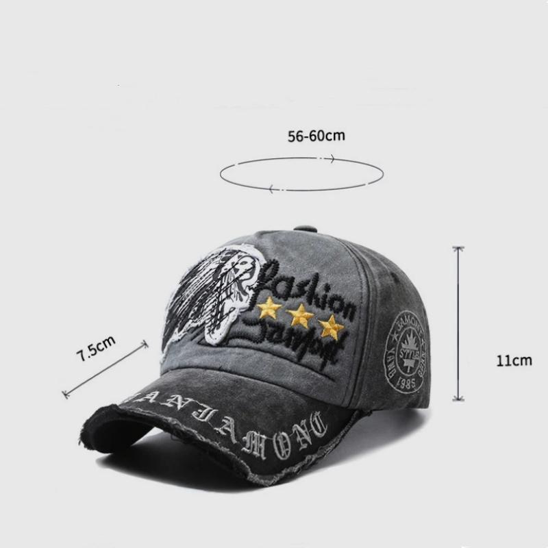 Baseballkappe Retro Distressed Lässige Outdoor-Sportmütze Frühling und Herbst Sonnenhut Buchstabenstickerei Kappe