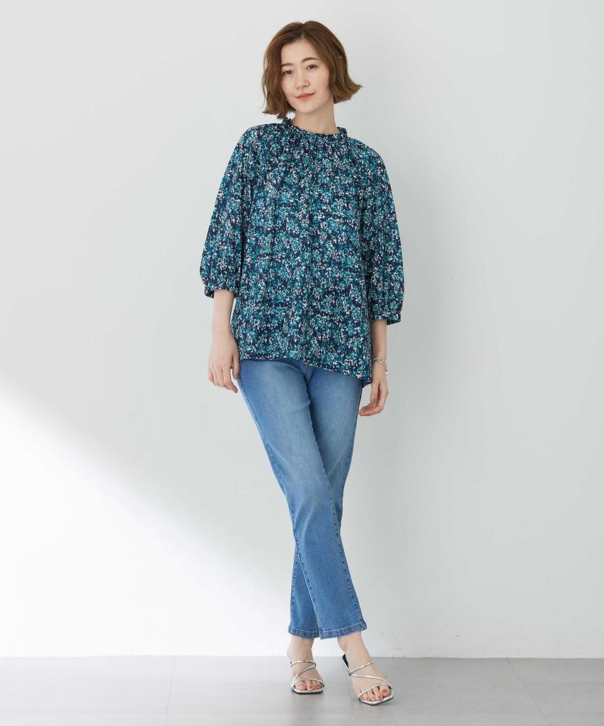 Petit Honfleur Apash Print Green Blouse, Women's, 523286,