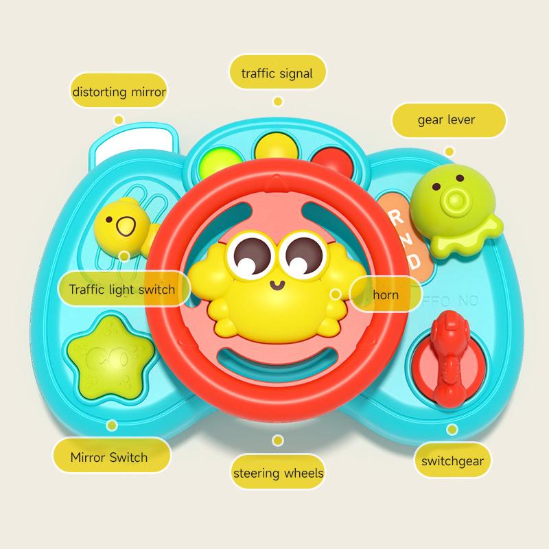 Baby Toy Simulation Steering Wheel Toy Cartoon Crab Toys Baby Simulator Car Early Education Toy With Music Light Vocal Toys Gift