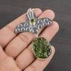 Natural Moldavite Gemstone 925 Sterling Silver Jewelry Designer Pendant 2.58" AJP-2350