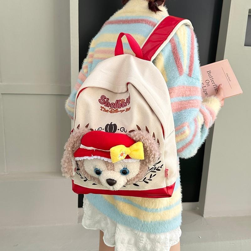 Plush Bear Duffy Backpack Travel School Bags Large Students Capacity