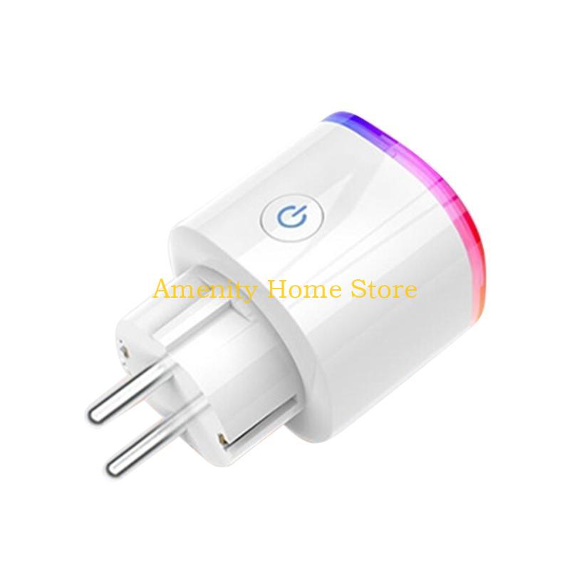 F26C Wifi Socket Plug Outlet Switches with Dimmable RGB Light EU UK US Phone Voice Control Wireless Plug Replacement