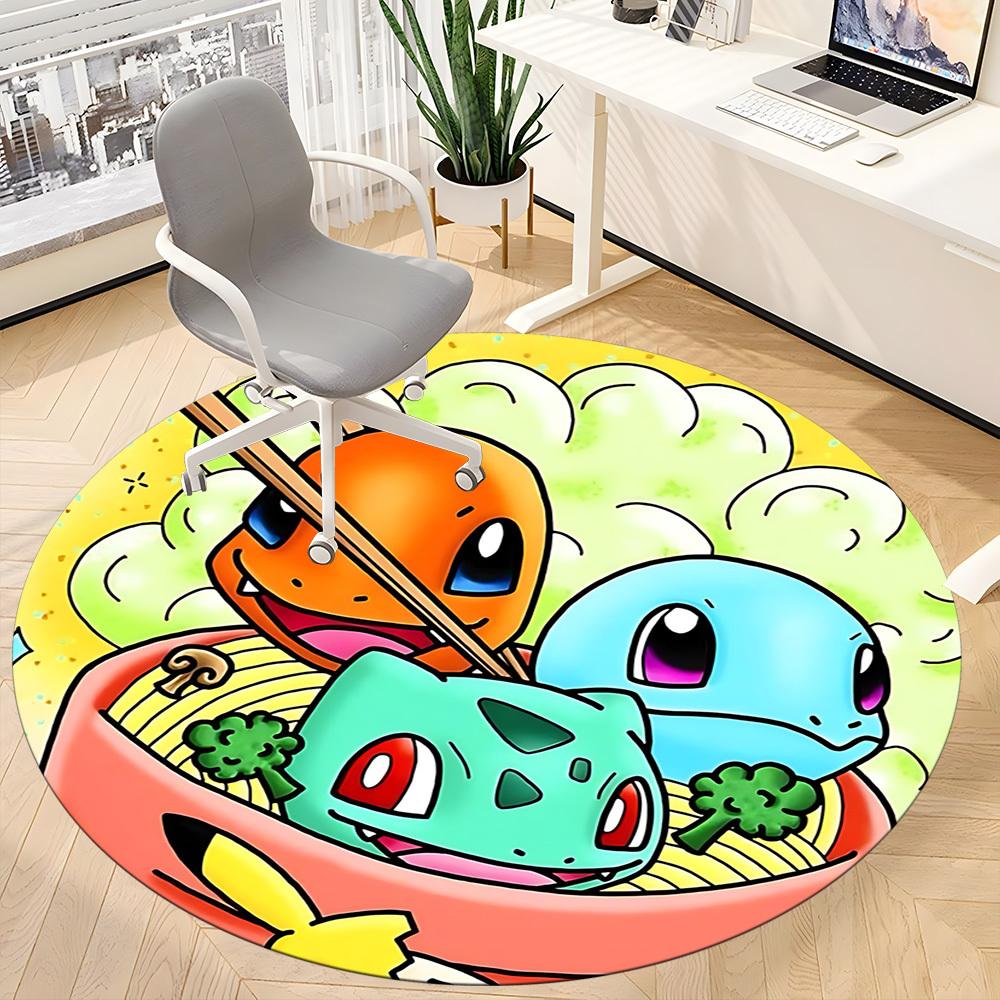 1pc Pokémon Friends Office Round Area Rug, Under Office Chairs Bedroom Living Room Home Decor  a1022238