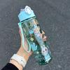 Labubu Cartoon Straw Water Cup for Kids with Lanyard