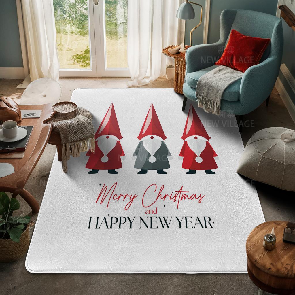 House Entrance Carpet Home Door Mat Living Room Bath Foot Bathroom Non-slip Water Absorption Rugs Bath Merry Christmas Winter