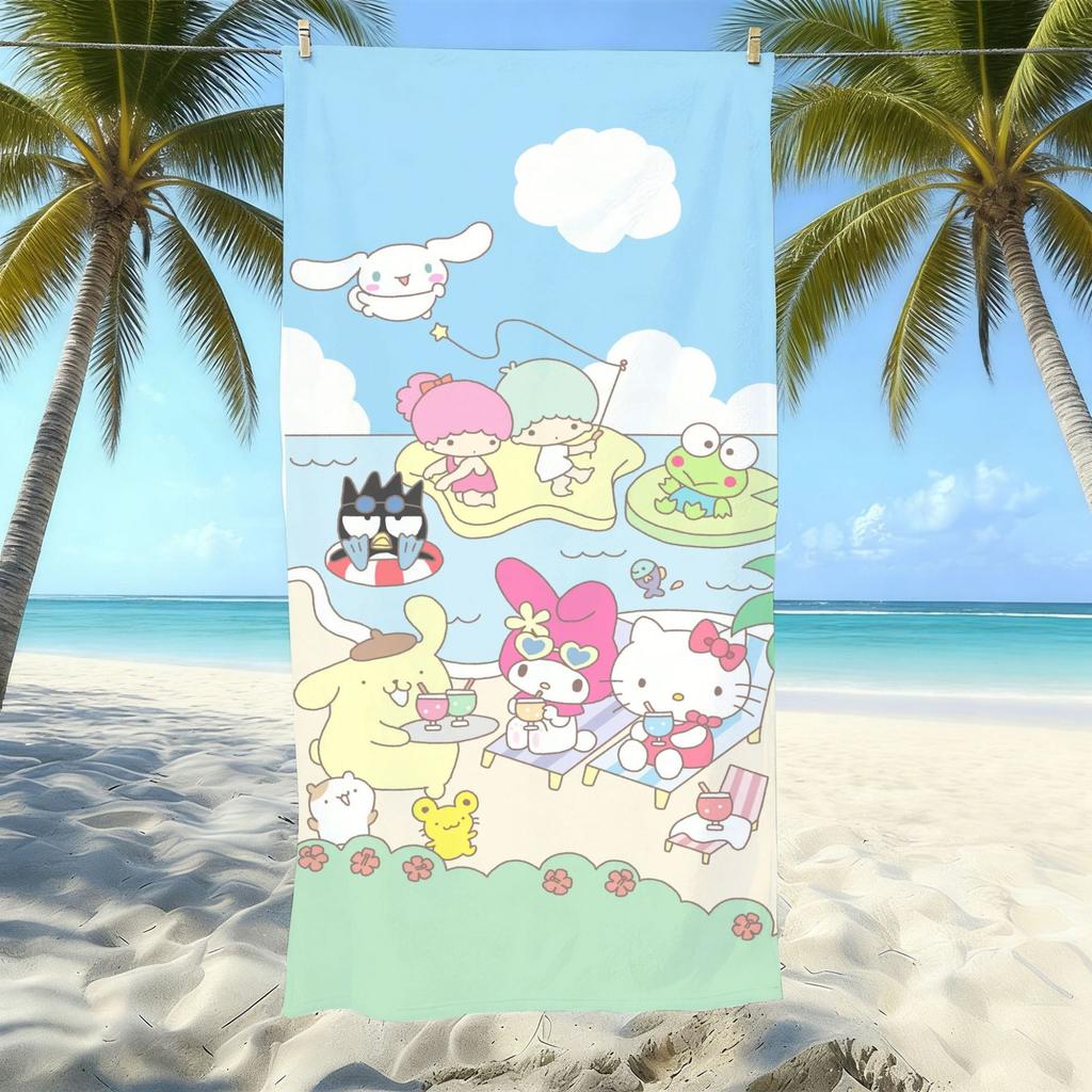 Cute Cartoon Printed Microfiber Beach Towel Quick Dry Bath Towel For Adults Kids Swimming