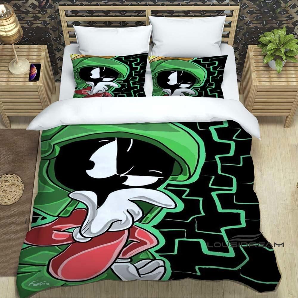 2026 New Cartoon "Marvin The Martian" Themed Duvet Cover and Pillowcase Set, Children's Bedding Set, Bedroom Decor