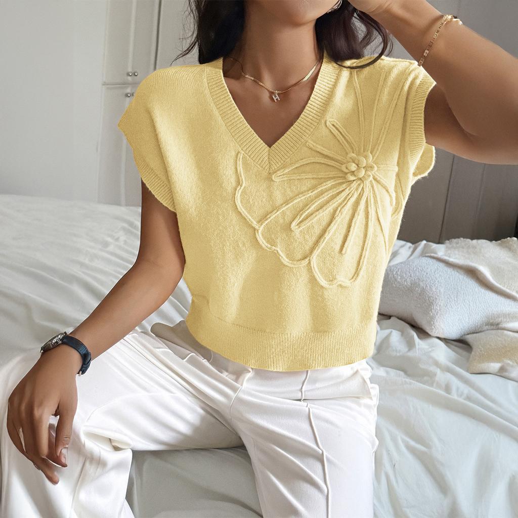 Y2K V Neck Short-sleeved T-shirt Women's Clothing 2025 Autumn and Winter Fashion Casual and Versatile