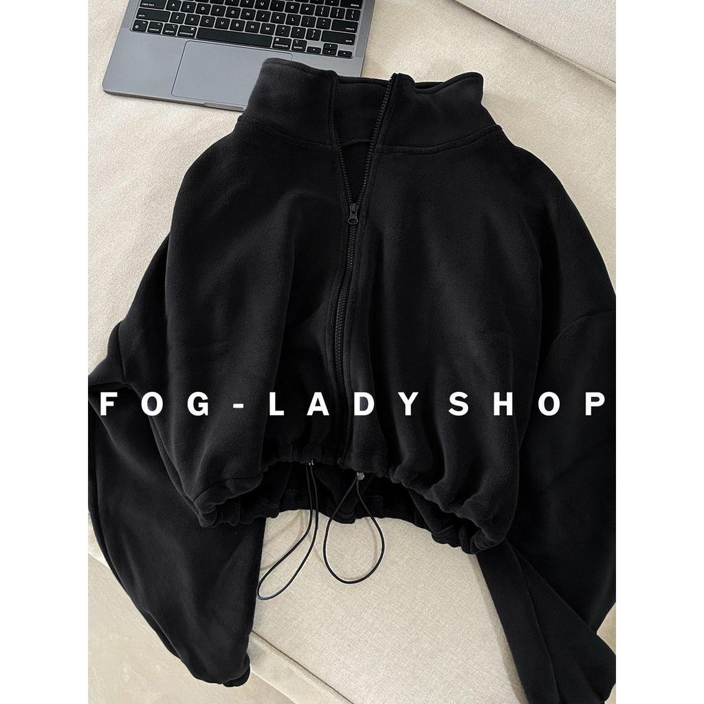 Women's Windproof Sports Jacket - Warm, Velvet-Lined, Loose Fit for Autumn/Winter Running, Training & Fitness.