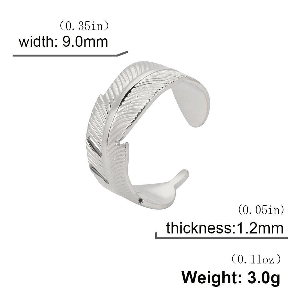 Cazador Ear of Wheat Leaves Open Rings for Women Stainless Steel Rings Jewelry Anniversary Birthday Wedding Gifts 2026 Trend