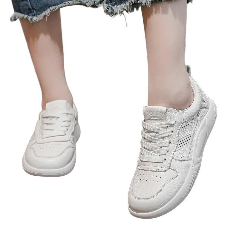 Leather first-layer cowhide little white shoes women's new versatile autumn breathable and comfortable casual sports shoes