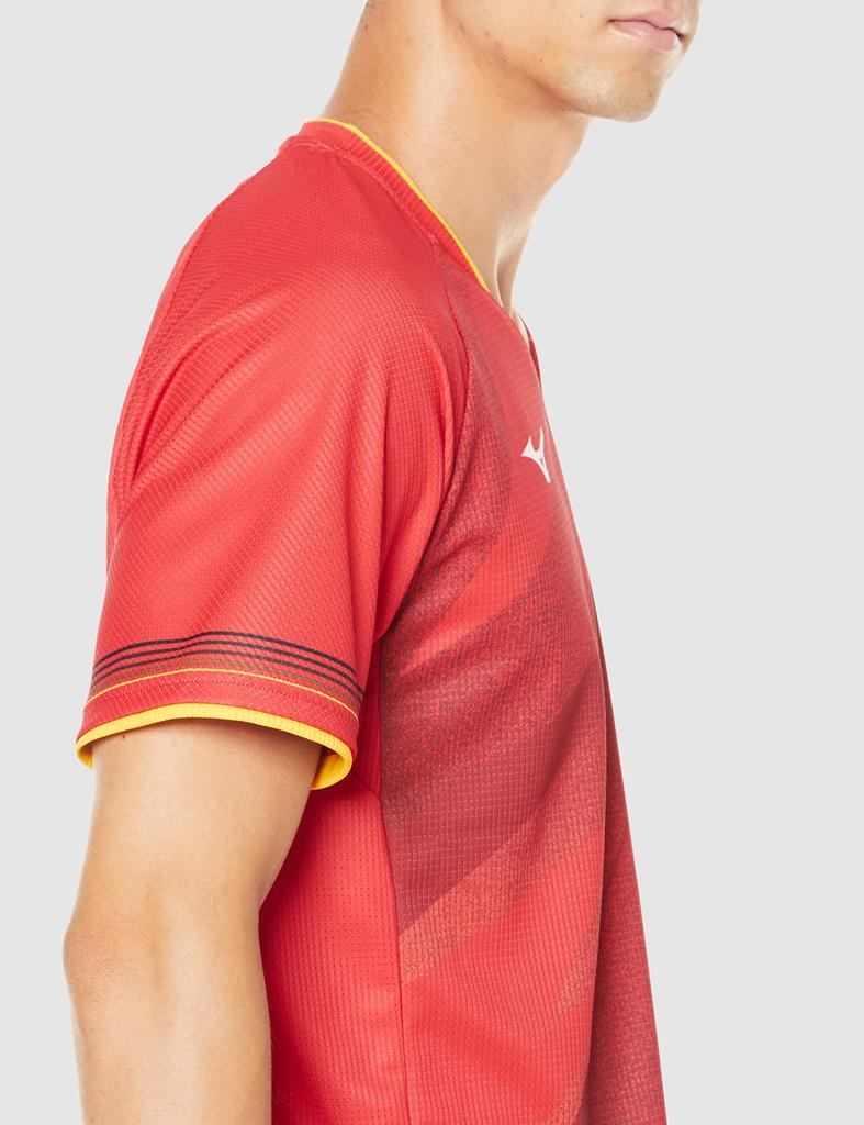 Mizuno Badminton Wear Dry Aeroflow Game Dynamotion Highly and Size S Shirt, Fit, Breathable, Stain-Resistant, Antibacterial, Odor-Resistant, 72MA2501,