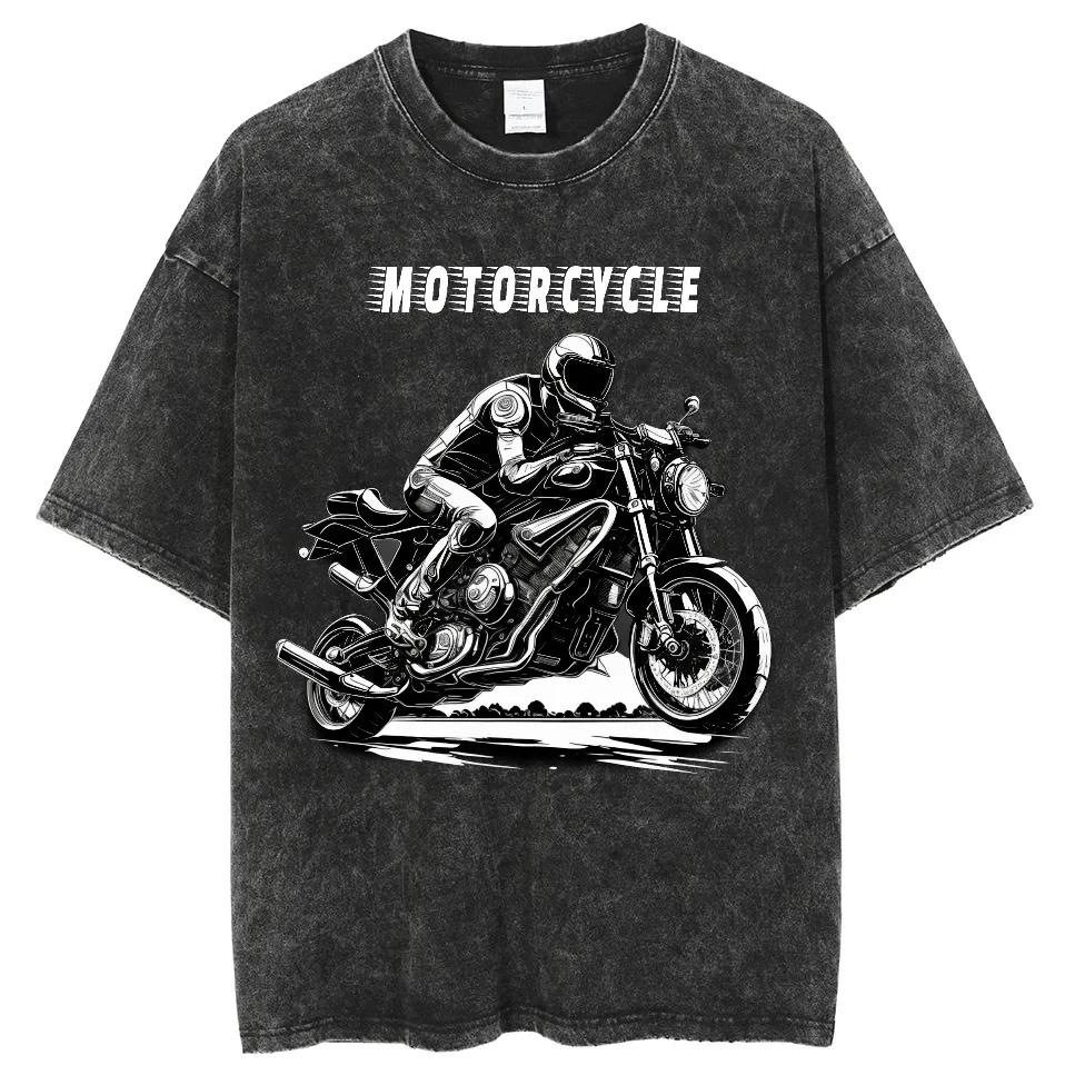 

Выстиранная футболка с круглым вырезом и короткими рукавами наизнанку, мужская футболка свободного кроя, выношенная хлопковая джинсовая футболка 3XL