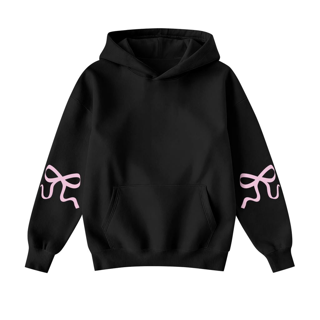 Moda femminile Maglione leggero a maniche lunghe con tasche Felpa con cappuccio grafica preppy da donna