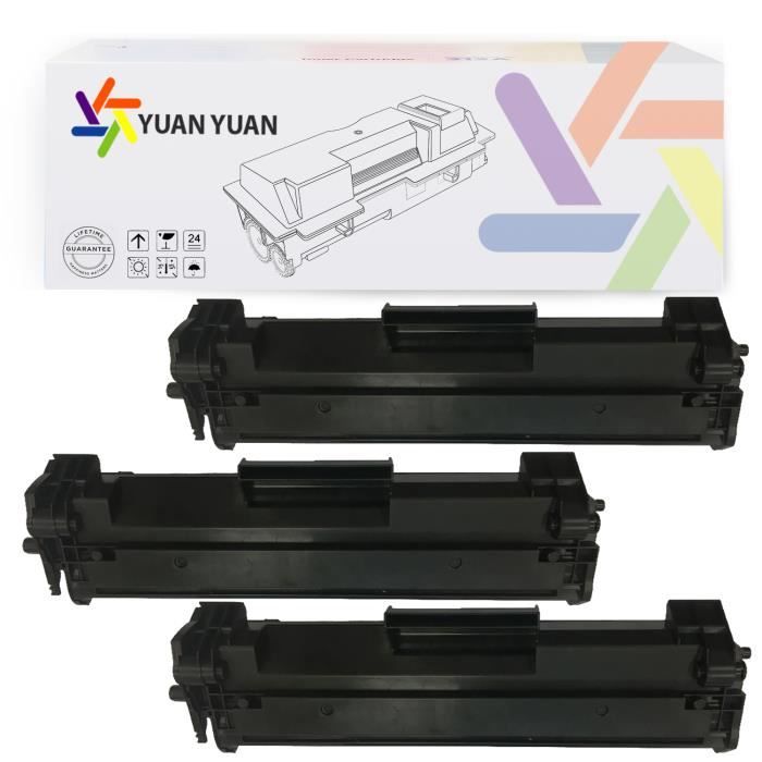 Lot de 3 Toners cartouches d'impression compatible pour HP 44A, couleur Noir 1000 p-Yuan Yuan
