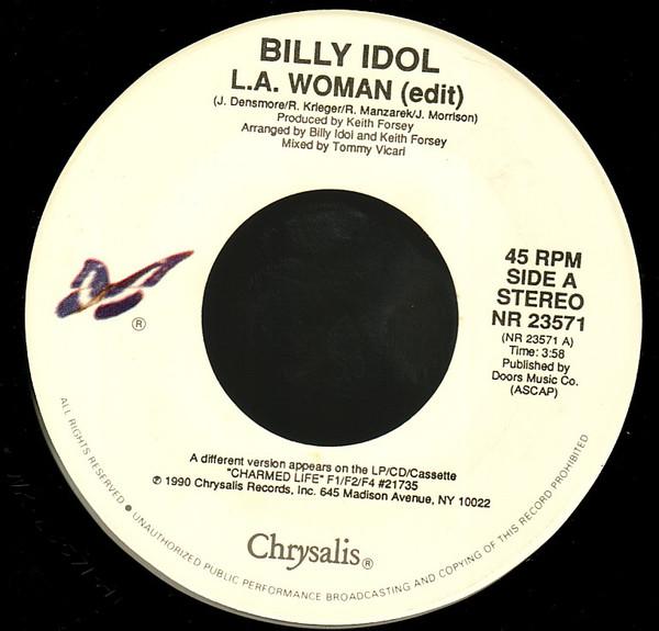 7-дюймовая пластинка BILLY IDOL L.A. Женщина NR23571 Chrysalis 1990 США Рок Б/У