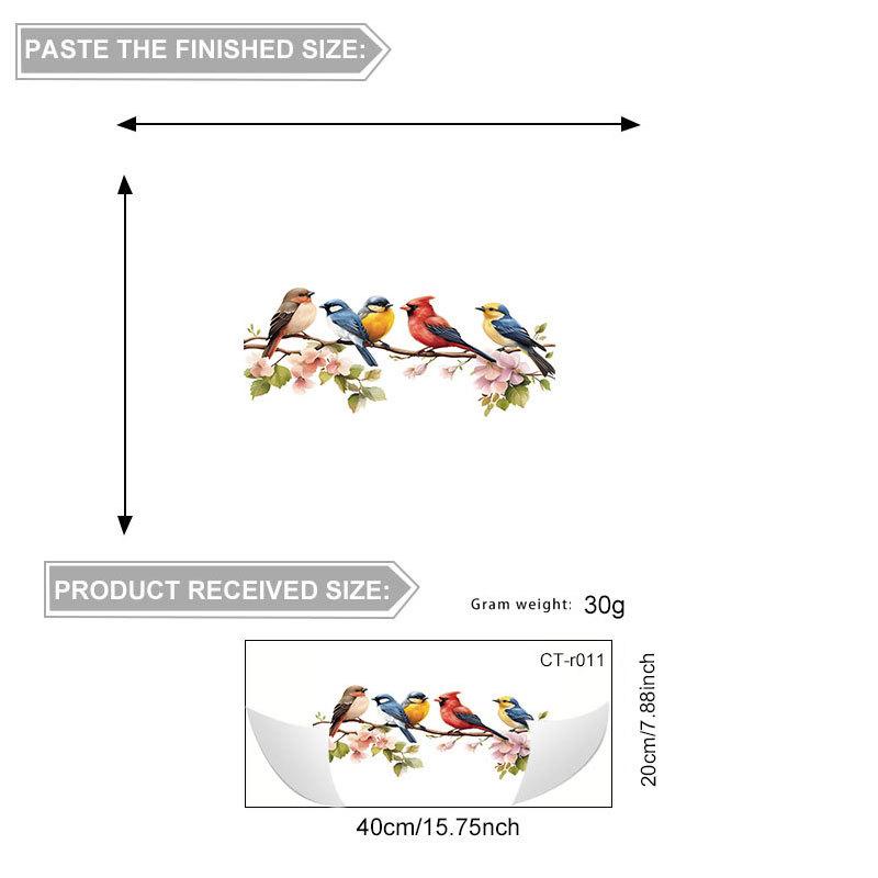PVC Cute Adorable Bird Static Cling Window Sticker Removable Self-Adhesive for Kitchen Living Room Glass Home Decor Art