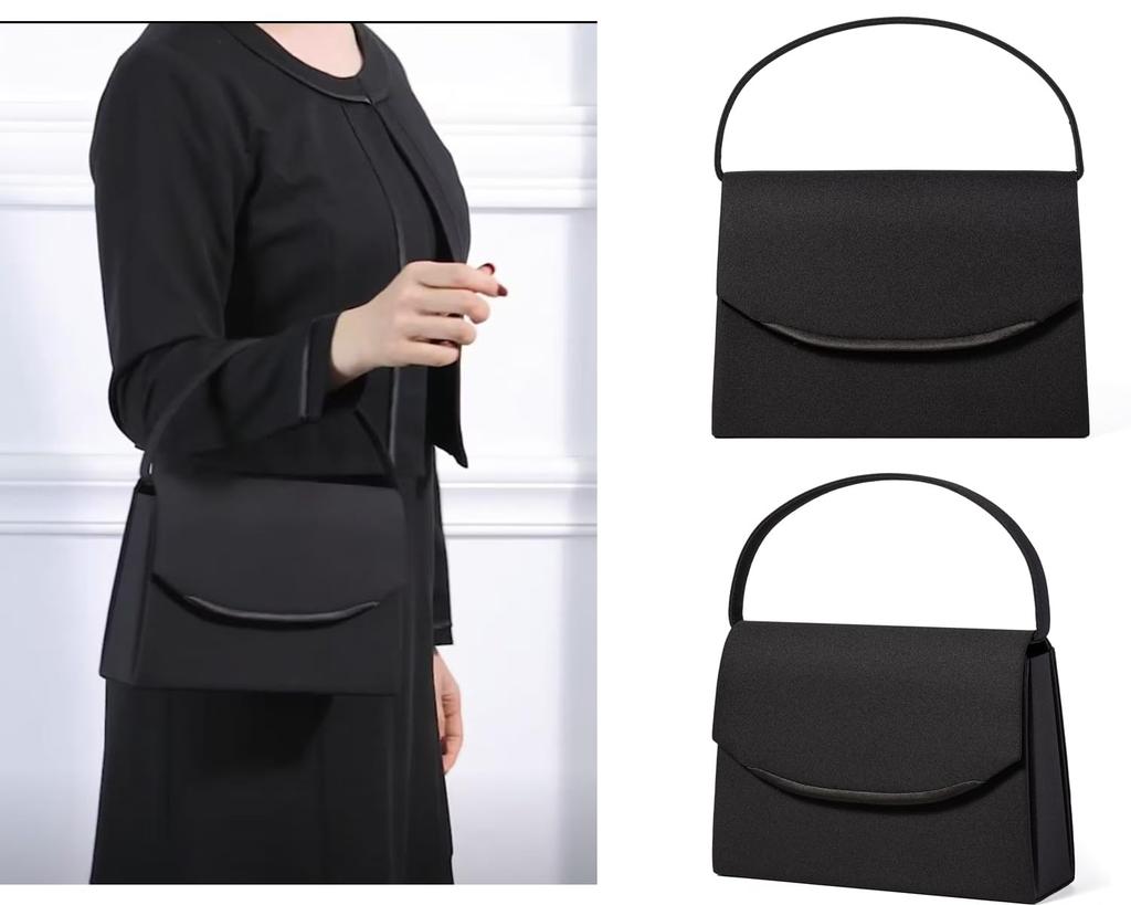 Gurina Damen Formale Tasche, Trauer Tasche, Geeignet für Hochzeiten, Beerdigungen, Abschlussfeiern, Aufnahmefeiern, Hochzeiten und Einschulungsfeiern