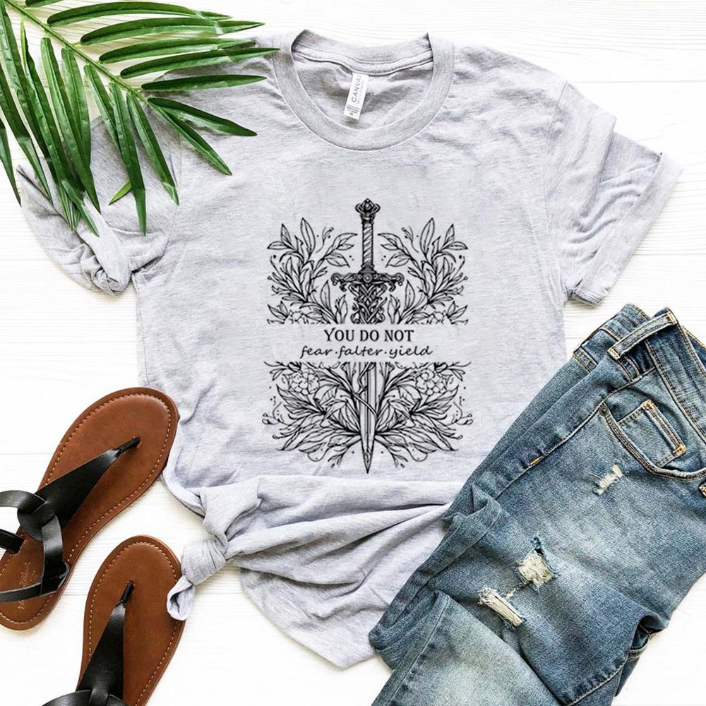

Harajuku You Do Not Yield Shirt Throne of Glass T Shirt SJM Book Merch Bookish Tshirt Unisex Short Sleeves Casual Tops 4XL