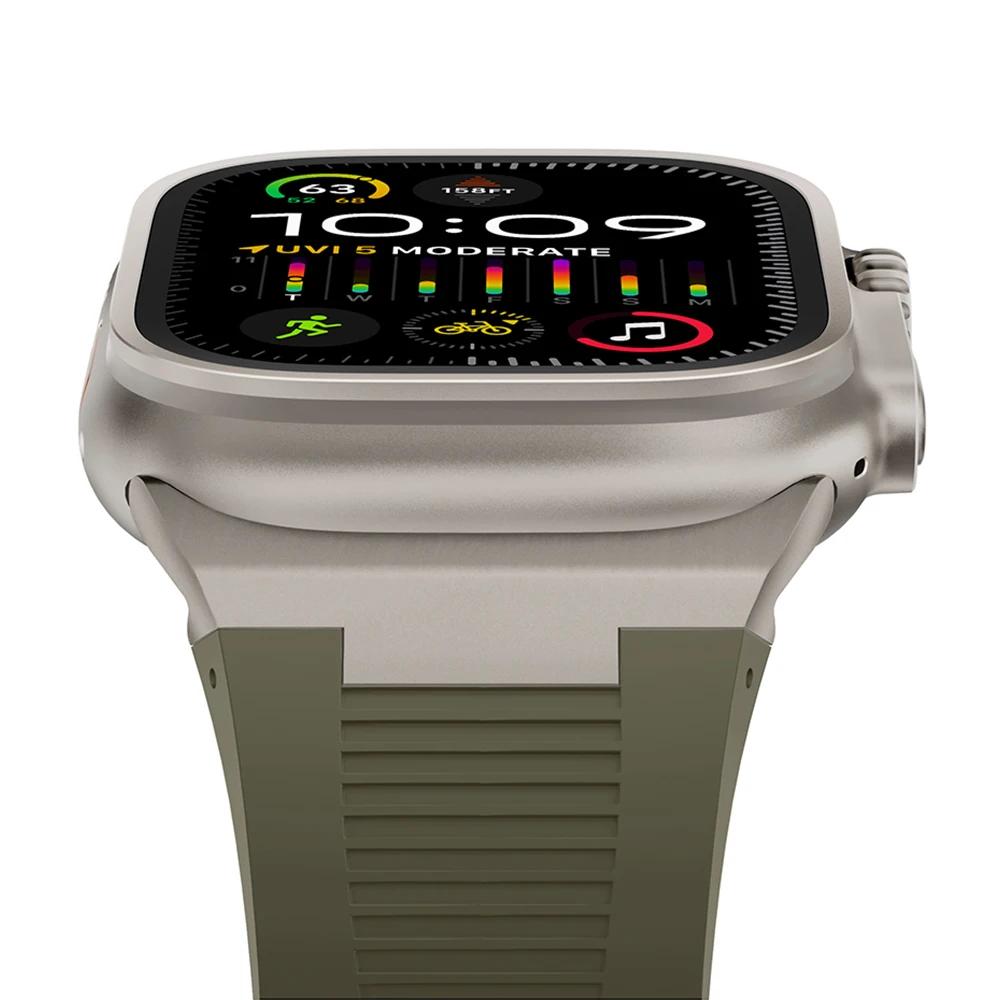Soft Silicone Strap for Apple Watch Ultra 3 2 49mm 46mm 45mm 44mm Rubber Band for IWatch Series 11 10 9 8 7 6 5 SE 3 2 Bracelet