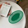 1Pc Storage Basket Retro Style Plastic Colour Desktop Storage Unique Hollow Out Snack Plate Drain Basket