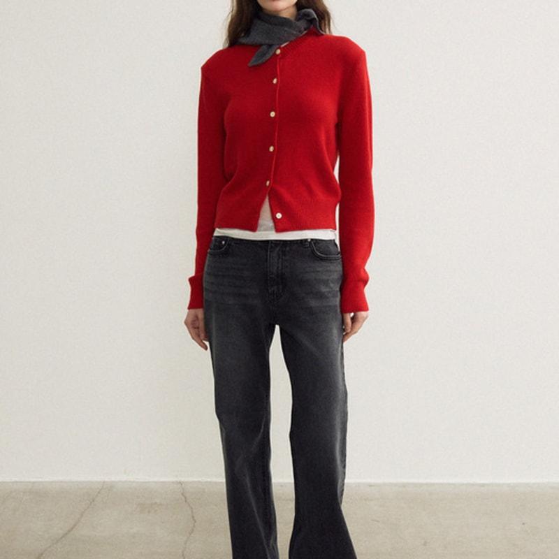 The small knit muffler (charcoal)