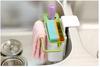 Stylish Green With White Suction Cup Base Kitchen Brush Sponge Holder For Easy Draining
