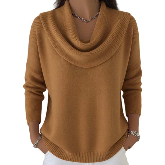 Pull Femme Col Bateau Manches Longues Couleur Unie Hauts Pull-Over Coupe Slim Doux Respirant Hiver Superposition Tricots Décontractés