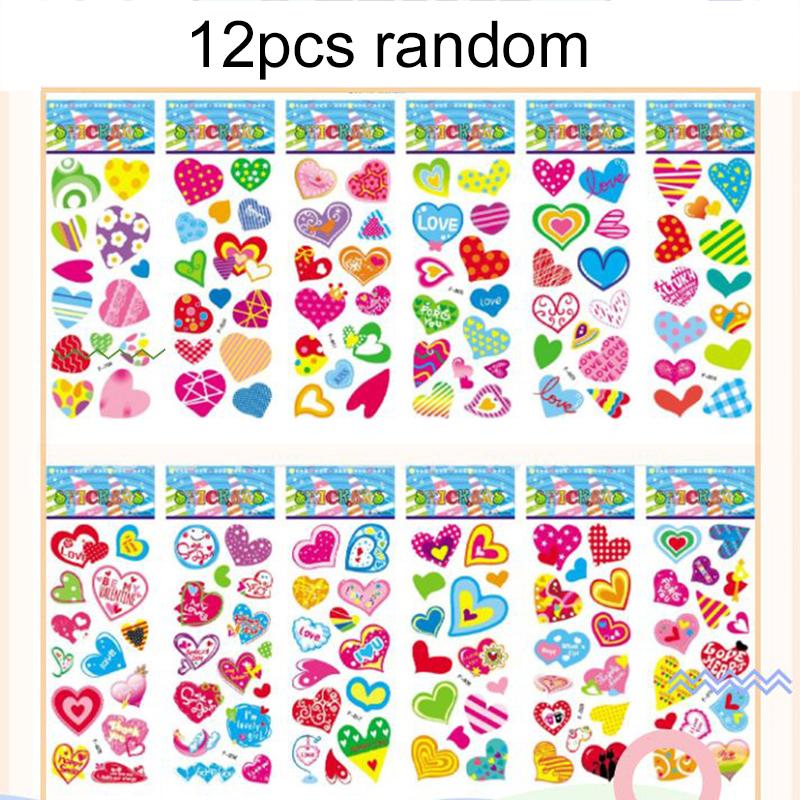 12pcs/set 3D Bubble Sticker Stationery Stickers Office Educational Supplies Scrapbook Album Decoration School Student Reward TMZ