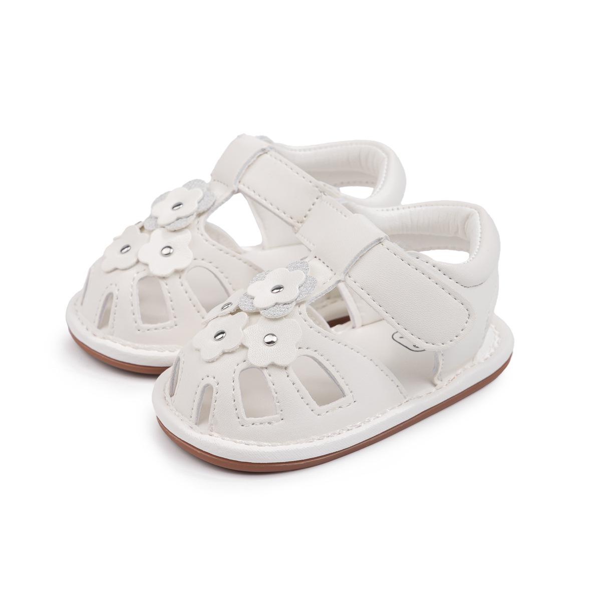 

Летние детские сандалии: Милые цветочные узоры, Мягкие подошвы из ПУ, Идеально для малышей. 11cm (0-6 Months) / 83g белый