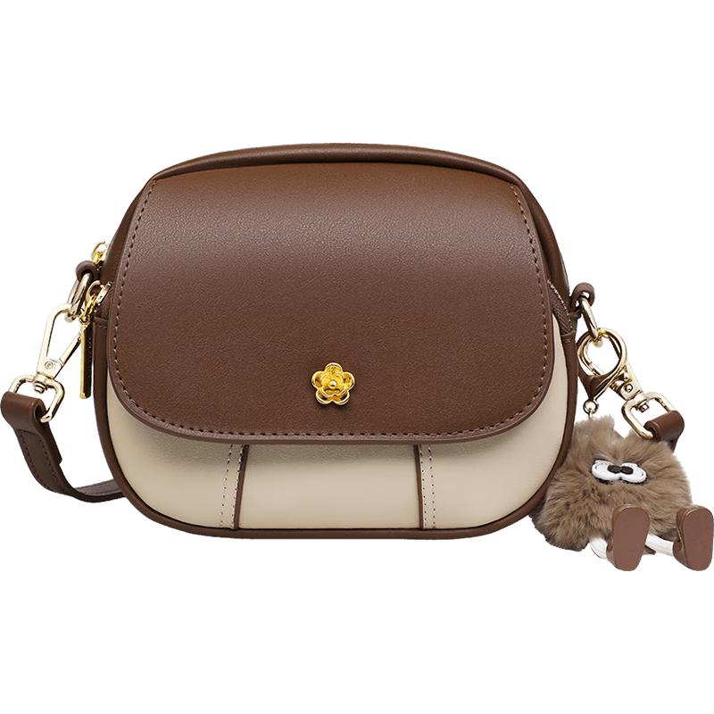 YUYULA Luxury Small Round Leather Crossbody Bag