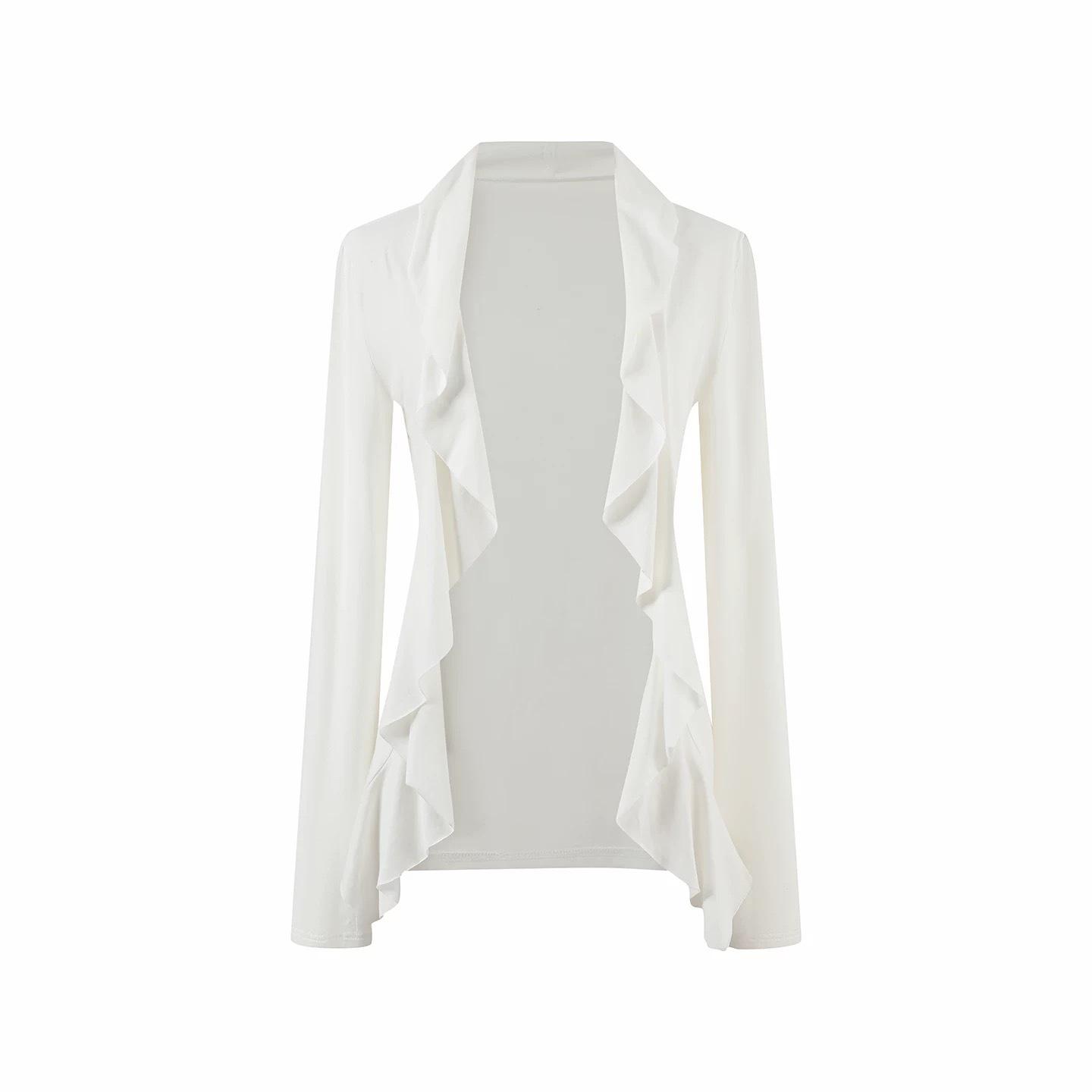 

Комплект 7Shiftin в корейском стиле: белая накидка свободного кроя и серый топ-майка Small